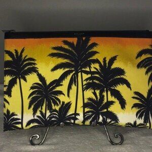 YSL Saint Laurent Graphic Palm Tree Fabric Clutch (15" x 10")